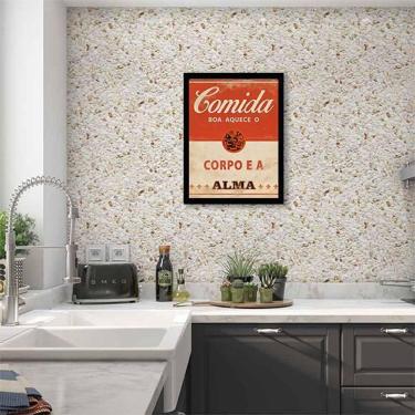 Imagem de Quadro Decorativo Comida Boa Aquece O Corpo A Alma 34X23Cm M
