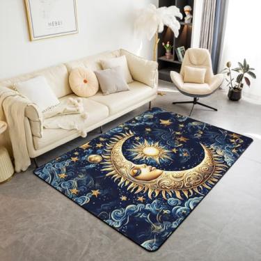 Imagem de Tapete de área infantil, céu estrelado, galáxia, nuvem, espaço sideral, tapete de entrada, decoração de quarto de meninas e meninos, tapete antiderrapante mágico boêmio gótico, decoração de sala de