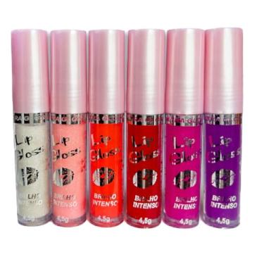 Imagem de Kit 6 Lip Gloss Lábios Brilho Intenso