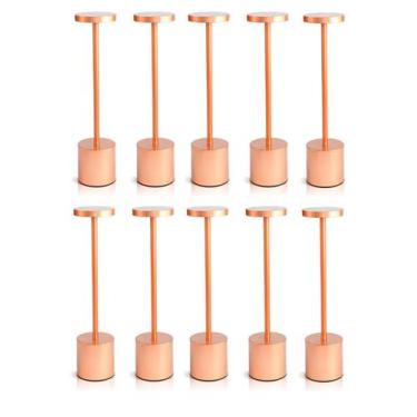 Imagem de Kit 10 Luminárias de Mesa Candeeiro Led Rose Sem Fio Tutto Home Recarr