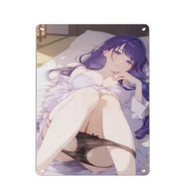 Imagem de Anime Sexy Bikini Hot Girl Pinup Girl Metal Tin Sign Wall Art Poster Decor for Home Bar Club Bedroom Bathroom Man Cave Otaku 30,5 x 40,6 cm, Aa065