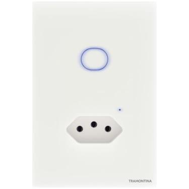 Imagem de Tramontina Interruptor Inteligente​ Touch Smart Wi-Fi Branco com 1 ​T​ecla e 1 Tomada 2P+T 10A 250V​ Compatível com Alexa- Onne