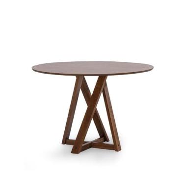 Imagem de Mesa de Jantar 4 Lugares Redonda Herval Prisma, Amêndoa, 110 cm