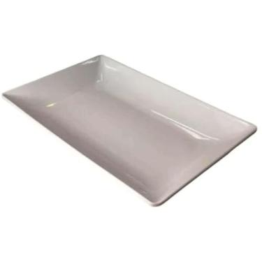 Imagem de Jogo 12 Travessas Melamina 35x22,5cm Wolff Branca Bandeja Restaurante Servir Retangular