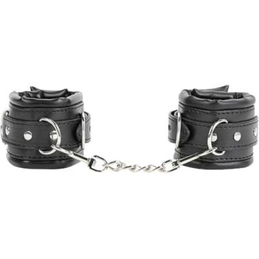 Imagem de Algema com Correte em Couro Macio Acolchoada Preto 35cm x 6cm