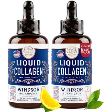 Imagem de Suplemento líquido de colágeno Windsor Botanicals 120 mL com biotina