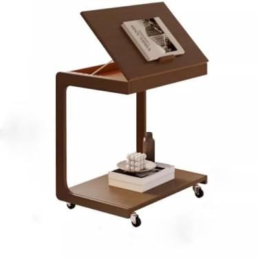 Imagem de Mesa lateral removível para sala de estar, sofá, armário com rodas, café pequeno, quarto, mesa de cabeceira