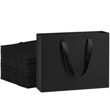 Imagem de Sacola de presente Dream Black Kraft Paper, pacote com 25, 27x8x21cm -