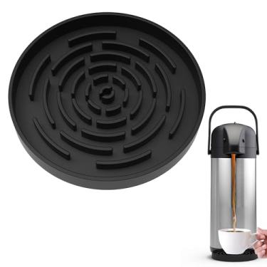 Imagem de Bandeja coletora compatível com urna de café Hamilton Beach, 1 pacote com tapete de gotejamento de silicone preto para jarra de café Vondior e outros dispensadores de bebidas
