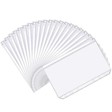 Imagem de EasyDaa Bolsos para fichário, 20 peças tamanho A5 com 6 furos, [bolsa de PVC à prova d'água] Pastas transparentes premium com zíper sacos de arquivamento de documentos para fichário de caderno de 6
