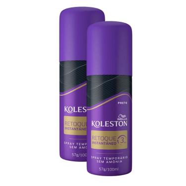 Imagem de Kit 2 Koleston Retoque Instantâneo Preto Spray 100ml
