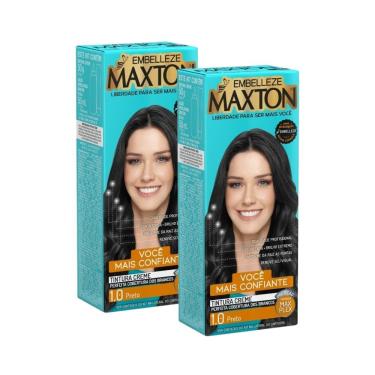 Imagem de Kit 2 Tintura Creme Maxton Preto 1.0