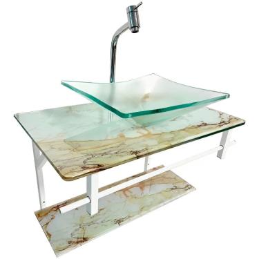 Imagem de Lavatório Rubi Mármore 64x60cm Calacata - 0198 - DULLUC