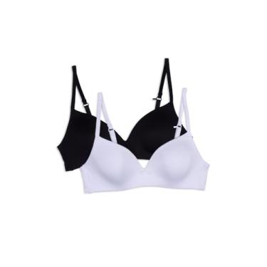 Imagem de Calvin Klein Pacote com 2 sutiãs macios para meninas, Branco/preto, (36) A