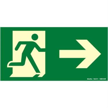 Imagem de Placa de PVC Fotoluminescente Auto-Adesiva 20x40 Saida de Emergência - 360 AA - SINALIZE