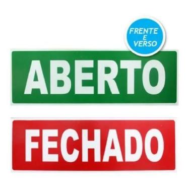 Imagem de Kit 12 placa sinalização aberto/fechado 10x30 - Pacific