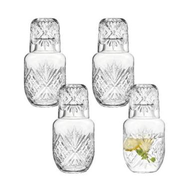 Imagem de Kit 4 Moringa De Vidro 500ml Com Copo De 145ml Para Água Whisky - CLIC