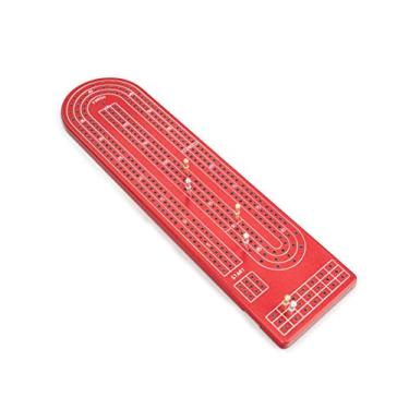 Imagem de Quality Red Cribbage Board by Gapple, Durable Aluminum Material, Precise Engraving, Gorgeous Anodized Finish, Color Variety, Metal Scoring Pegs and Convenient Peg Storage