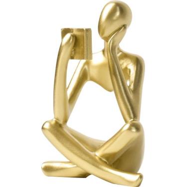 Imagem de Suporte para livros LINZHEN Style-B Gold Creative Abstract Thinker
