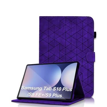Imagem de Capa para Samsung Galaxy Tab S10 Plus 2024/S9 FE+/S9 Plus 12,4 polegadas 2023 - Capa fólio de couro PU com visualização em vários ângulos com fecho magnético, capa para tablet inteligente despertar