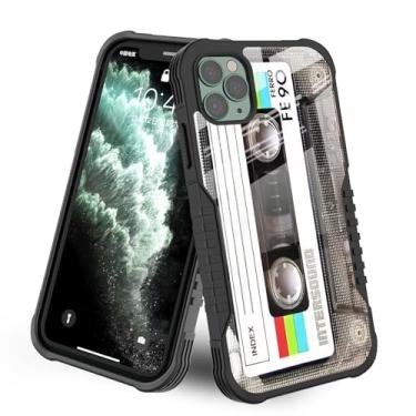 Imagem de LANJINDENG Capa para iPhone 15 Pro Max com design de fita cassete retrô para homens e meninos, [amortecedor à prova de choque] [antiarranhões] [antiderrapante] capa de proteção resistente