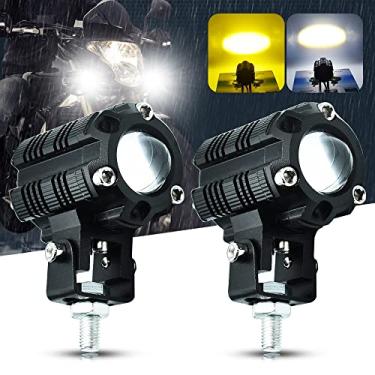 Imagem de Luzes de condução de motocicleta DC9-32V refletoras, luzes esportivas super brilhantes à prova d'água para carros, quadriciclo, bicicleta, Yamaha, UTV, barco, 2 unidades (48W-2 cores)