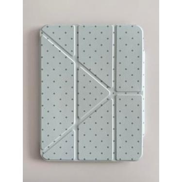 Imagem de GANGANPRO Capa para tablet para iPad mini 7 A17 Pro 2024/iPad Mini 6 2021 8,3 polegadas, capa fina, leve, à prova de choque, capa traseira, despertar/hibernar automaticamente - azul menta bolinhas