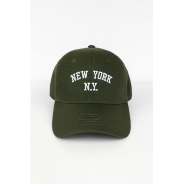 Imagem de Boné Bordado New York Vintage Streetwear Aba Curva Fechado Fitão Young