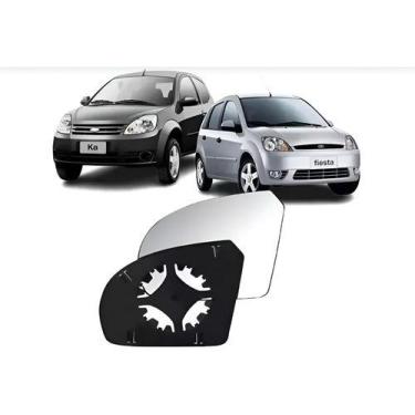 Imagem de Lente Espelho Retrovisor Fiesta Hatch Sedan 2002 a 2013 Ka Ka+ 2008 a 