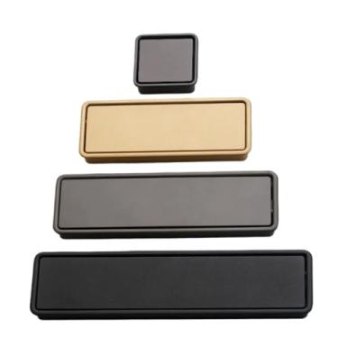 Imagem de Puxadores ocultos de porta deslizante liga de zinco preto invisível embutido maçanetas de porta de armário ferragens 2 peças (areia dourada 96 mm)