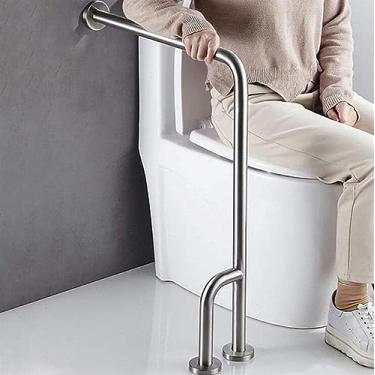 Imagem de Barras de apoio para corrimão, suporte de corrimão de banheiro, barra de apoio de vaso sanitário, suporte de assento de banheiro para deficientes, barras de apoio/direita