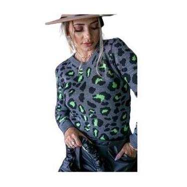 Imagem de Blusa Animal Print - IMPERIO MALHAS, Grafite com amarelo, UNICO