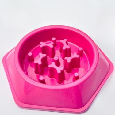 Imagem de Comedouro Lento Educativo para Cães - Comedouro Pet com Labirinto para Alimentação Controlada(Rosa Médio)