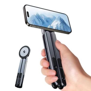 Imagem de Suporte para Laptop - Ajustável Dobrável Magnético Suporte para Computador Portátil e Tablet - Apoio Magnético para Telemóvel com Tripé | Uso em Escritório Exterior Interior Mesa