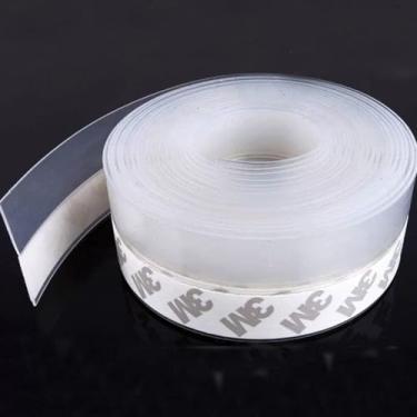 Imagem de Vedação de silicone para remoção de clima – Tira transparente para vedação de porta e janela, 4,6 m de comprimento, 25 mm de largura – autoadesivo para proteção contra correntes de ar e ruído