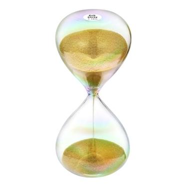 Imagem de Ampulheta temporizador de areia de 60 minutos com 7 copos coloridos e relógio de areia dourado, relógio de areia grande 60 minutos, Reloj de Arena 60 minutos, 1 hora de vidro ampulheta minimalista, para casa, mesa, escritório decorativo