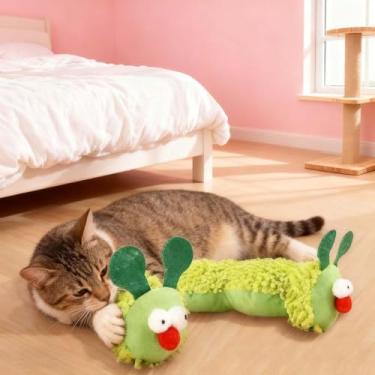 Imagem de Almofada decorativa em forma de lagarta, travesseiro de pelúcia com enchimento de ervas, almofada macia de 22 x 6 x 5 cm para decoração de casa