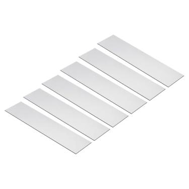 Imagem de Placas de nome em branco de 20 x 5 cm, pacote com 6 placas de nome gravadas personalizadas retangulares com gravação a laser para placas de identificação personalizadas, mesa de escritório
