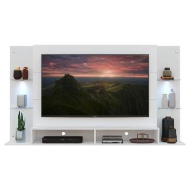 Imagem de Painel Com Suporte 60 e 2 Leds Prateleiras De Vidro - MULTIMOVEIS