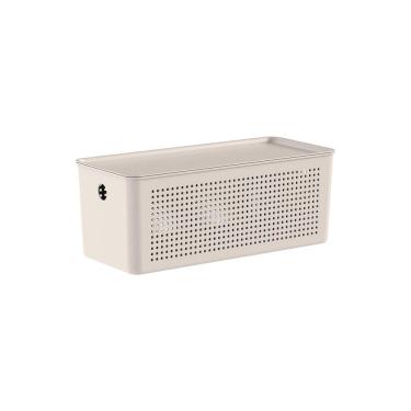 Imagem de Cesto Organizador Com Tampa 6,6 Litros Flow - Bege