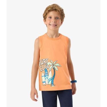Imagem de Camiseta Meia Malha Infantil Masculina RoviKids Laranja - Rovitex Kids
