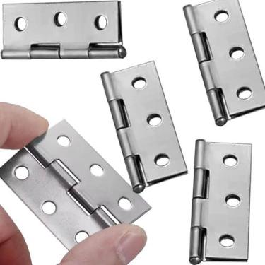 Imagem de Dobradiça Inox Pequena 5 Peças Não Enferruja 4,5cm Porta - Facil Negoc