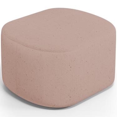 Imagem de Puff Decorativo Orgânico Para Living Quarto 70cm Doha W01 Linho Rosê - Lyam Decor