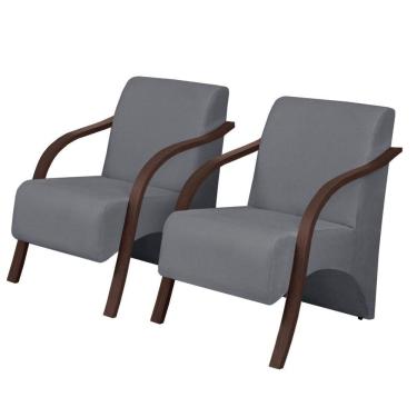 Imagem de Kit Com 2 Poltronas Decorativas Vênus 1 Lugar D Salla Suede