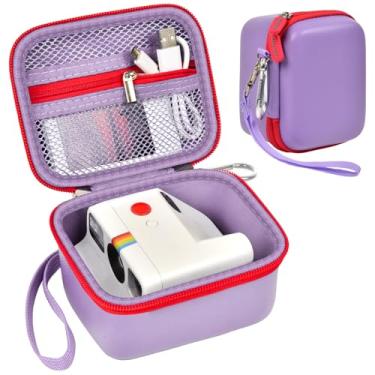 Imagem de ANKHOH Capa para câmera digital Polaroid Go Generation 2 geração 2/9035/9071/9070 instantânea, armazenamento de câmeras de filme Instax com bolso de tela para fotos, adesivos (apenas caixa) (roxo)