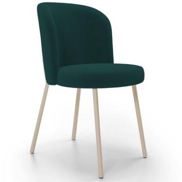 Imagem de Cadeira Para Sala De Jantar Cozinha Estofada Gavi Arena L02 Bouclê Verde - Lyam Decor