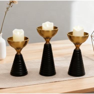Imagem de Conjunto de 3 castiçais Tealight, copo de luz de chá romântico para centros de mesa, Natal, festa de aniversário, decoração de casa