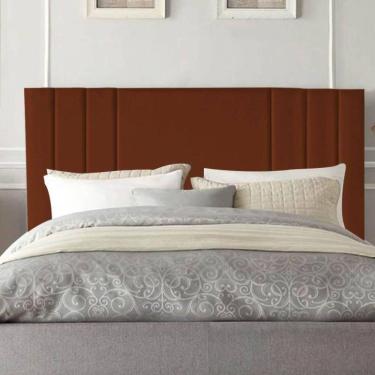 Imagem de Cabeceira Estofada 160 Cm Cama Box Queen Suede Moderna Frame Terracota