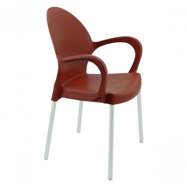 Imagem de Cadeira Com Braços Tramontina Terracota Em Polipropileno Grace