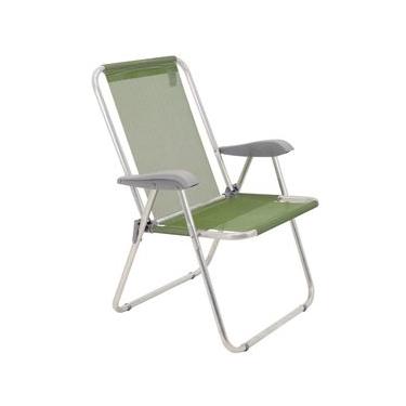 Imagem de Cadeira de Praia Tramontina Creta Master em Alumínio com Assento Verde Oliva
